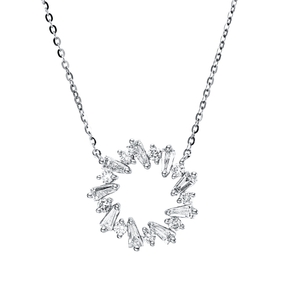 Collier aus 750 Gold Weißgold 18 Diamanten 0,42ct TW-SI L:45cm