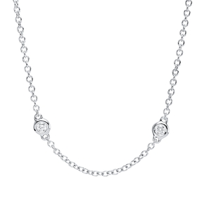 Collier aus 750 Gold Weißgold 10 Brillanten 0,5ct TW-SI L:45,7cm Zarge