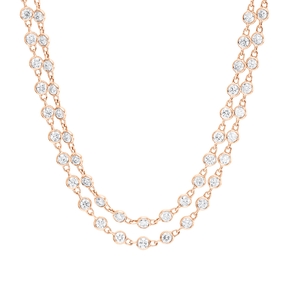 Collier aus 750 Gold Rotgold 247 Brillanten 9,94ct TW-SI L:121,9cm