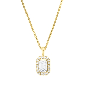 Collier aus 750 Gold Gelbgold 19 Diamanten 0,41ct TW-SI L:45cm 4er-Krappe