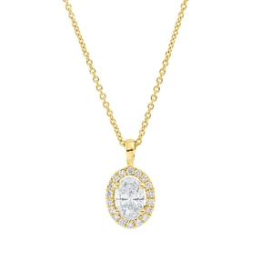 Collier aus 750 Gold Gelbgold 21 Diamanten 0,52ct TW-SI L:45cm 4er-Krappe