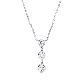 Collier aus 750 Gold Weißgold 3 Brillanten 0,23ct TW-SI L:45,7cm