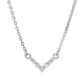 Collier aus 750 Gold Weißgold 7 Brillanten 0,05ct TW-SI L:45,7cm