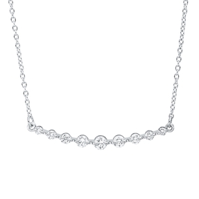 Collier aus 750 Gold Weißgold 9 Brillanten 0,25ct TW-SI L:45,7cm