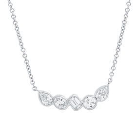 Collier aus 750 Gold Weißgold 5 Diamanten 0,4ct TW-SI L:45cm