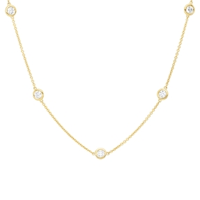 Collier aus 750 Gold Gelbgold 13 Brillanten 1,16ct W-SI L:45cm Zarge