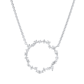 Collier aus 750 Gold Weißgold 22 Diamanten 0,3ct L:45cm