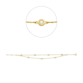 Armband aus 750 Gold Gelbgold 7 Brillanten 0,2ct W-SI L:18cm