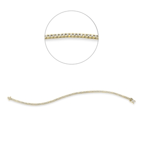 Armband aus 750 Gold gelb/weiß 89 Brillanten 1ct TW-SI B:1,8mm L:18cm 4er-Krappe