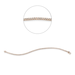 Armband aus 750 Gold weiß/rot 89 Brillanten 1ct TW-SI B:1,8mm L:18cm 4er-Krappe