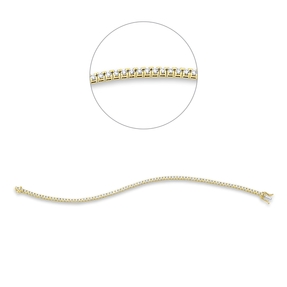 Armband aus 750 Gold gelb/weiß 87 Brillanten 1,5ct TW-SI B:1,9mm L:18cm 4er-Krappe Armband aus 750 Gold gelb/weiß 87 Brillanten 1,5ct TW-SI B:1,9mm L:18cm 4er-Krappe