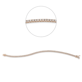 Armband aus 750 Gold Rotgold 68 Brillanten 2,64ct TW-SI B:2,3mm L:18cm 4er-Krappe