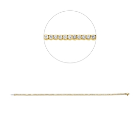 Armband aus 750 Gold gelb/weiß 95 Brillanten 1,52ct TW-SI L:18cm 4er-Krappe