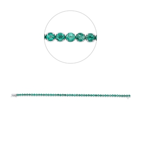 Armband aus 750 Gold Weißgold 48 Smaragde 5,42ct grün L:16,5cm