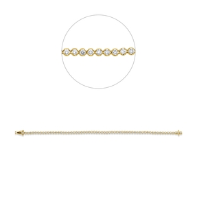 Armband aus 750 Gold Gelbgold 63 Brillanten 2,1ct W-SI B:2,8mm L:17,5cm