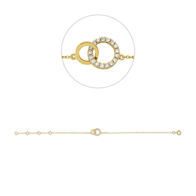 Armband aus 750 Gold Gelbgold 17 Brillanten 0,1ct W-SI L:18cm