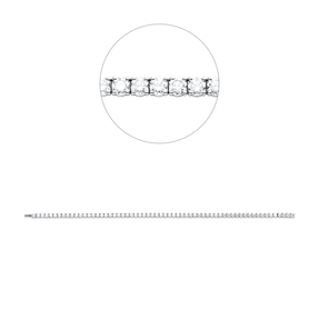 Armband aus 750 Weißgold 62 Brillanten 4,49ct TW-VSI B:3,8mm L:17,5cm 4er-Krappe