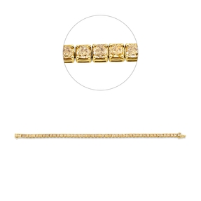 Armband aus 750 Gelbgold 48 Diamanten Kissen-Schliff 9,2ct gelb B:3,7mm L:17,8cm Armband aus 750 Gelbgold 48 Diamanten Kissen-Schliff 9,2ct gelb B:3,7mm L:17,8cm