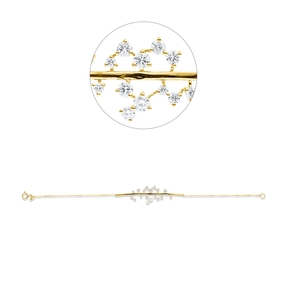 Armband aus 750 Gold Gelbgold 18 Brillanten 0,84ct TW-SI L:17,8cm