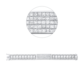 Armband 750 Weißgold 80 Diamanten Prinzess-Schliff 5,92ct F-VSI B:13,7mm L:17,8cm Armband 750 Weißgold 80 Diamanten Prinzess-Schliff 5,92ct F-VSI B:13,7mm L:17,8cm