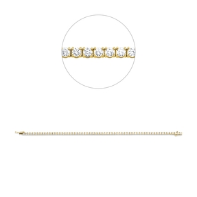 Armband aus 750 Gold Gelbgold 64 Brillanten 2,94ct TW-SI L:17,8cm 4er-Krappe