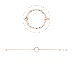 Armband Kreis aus 750 Rotgold 36 Brillanten 0,19ct W-SI B:14,9mm L:17,5cm