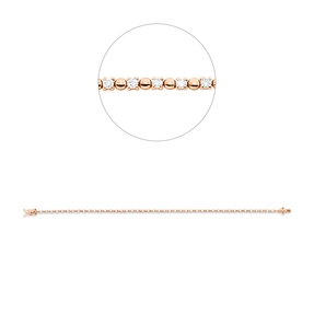 Armband aus 585 Gold Rotgold 44 Brillanten 1,08ct F-SI L:18,5cm