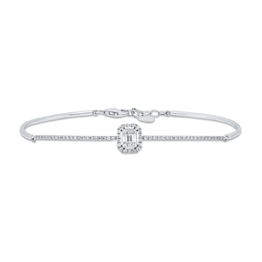 Armband aus 585 Gold Weißgold 69 Diamanten 0,37ct B:7,3mm L:16cm
