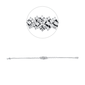 Armband aus 750 Gold Weißgold 47 Brillanten 0,93ct F-SI L:17,5cm