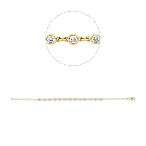 Armband aus 750 Gold Gelbgold 13 Brillanten 1ct TW-SI B:3,6mm L:18cm Zarge