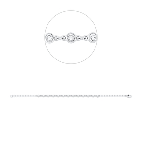 Armband aus 750 Gold Weißgold 13 Brillanten 1ct TW-SI B:3,6mm L:18cm Zarge