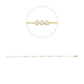 Armband aus 750 Gold Gelbgold 15 Brillanten 0,5ct TW-SI B:2,7mm L:18cm