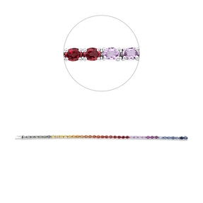 Armband aus 585 Weißgold 40 Saphire 9,47ct mehrfarbig B:3mm L:18,2cm