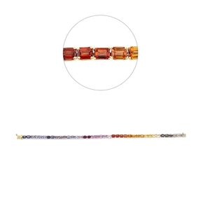 Armband aus 585 Gold Gelbgold 40 Saphire 10,24ct mehrfarbig B:3mm L:16,7cm