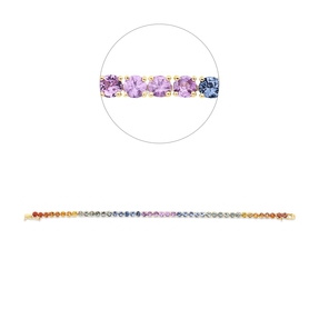 Armband aus 585 Gelbgold 44 Saphire 8,78ct mehrfarbig B:3,3mm L:16,5cm