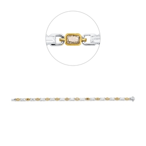 Armband aus 750 Gold gelb/weiß 24 Diamanten 4,05ct B:4mm L:18cm