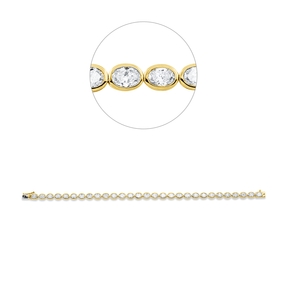 Armband aus 750 Gold gelb/weiß 29 Diamanten 5,26ct TW-SI B:4,4mm L:16,7cm Zarge Armband aus 750 Gold gelb/weiß 29 Diamanten 5,26ct TW-SI B:4,4mm L:16,7cm Zarge