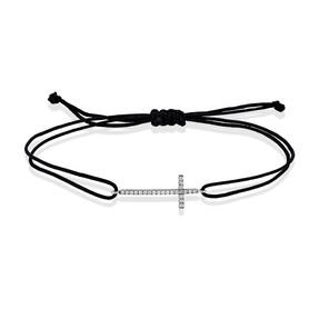 Armband Kreuz aus 750 Gold Weißgold 23 Brillanten 0,11ct F-SI B:23,8mm