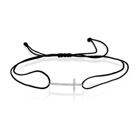Armband Kreuz aus 585 Gold Weißgold 24 Brillanten 0,08ct TW-SI B:23,8mm