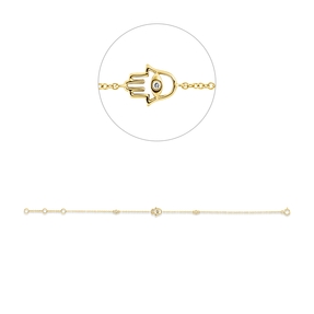 Armband aus 750 Gold Gelbgold 3 Brillanten 0,03ct TTLB-SI B:10,6mm L:18cm