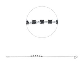Armband aus 750 Weißgold 22 Diamanten 0,42ct L:17,8cm Fassung schwarz rhodiniert