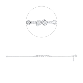Armband aus 750 Gold Weißgold 26 Diamanten 0,56ct B:4mm L:18cm