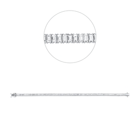 Armband aus 750 Weißgold 96 Diamanten Baguette-Schliff 4,41ct TW-SI B:3,4mm L:18cm