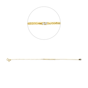 Armband aus 750 Gold Gelbgold 6 Brillanten 0,07ct TW-PI B:1,8mm L:17,8cm