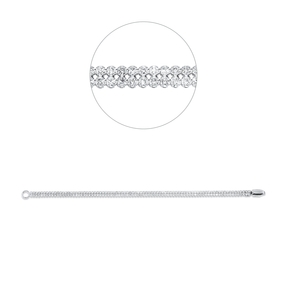 Armband aus 750 Gold Weißgold 164 Brillanten 3,56ct F-SI B:4mm L:17,8cm