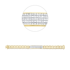 Armband 750 Gelbgold 120 Diamanten Prinzess-Schliff 3,51ct F-VSI B:9,7mm L:17,8cm Armband 750 Gelbgold 120 Diamanten Prinzess-Schliff 3,51ct F-VSI B:9,7mm L:17,8cm