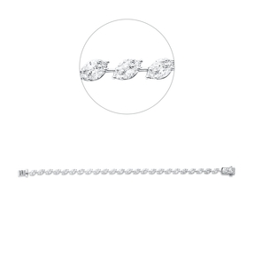 Armband aus 750 Weißgold 104 Diamanten 3,52ct TW-VSI/SI B:4,4mm L:17,8cm