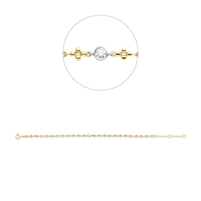 Armband aus 750 Gold gelb/weiß Brillant 0,06ct TW-PI B:3,4mm L:18cm Zarge