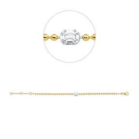Armband aus 750 Gold gelb/weiß 9 Diamanten 0,24ct TW-PI B:5,4mm L:18cm