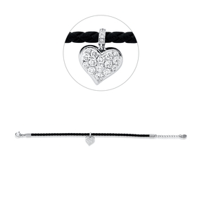 Armband Herz aus 750 Weißgold 20 Brillanten 0,42ct TW-SI B:11,3mm L:19cm